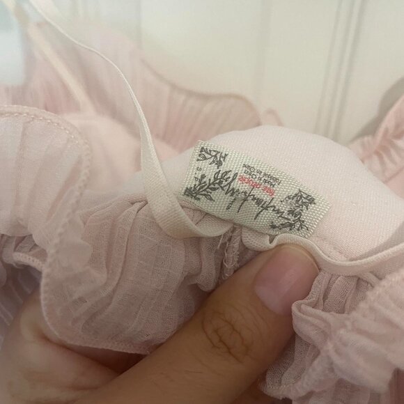 Free People Pink ruffle bodysuit - Picture 2 of 4